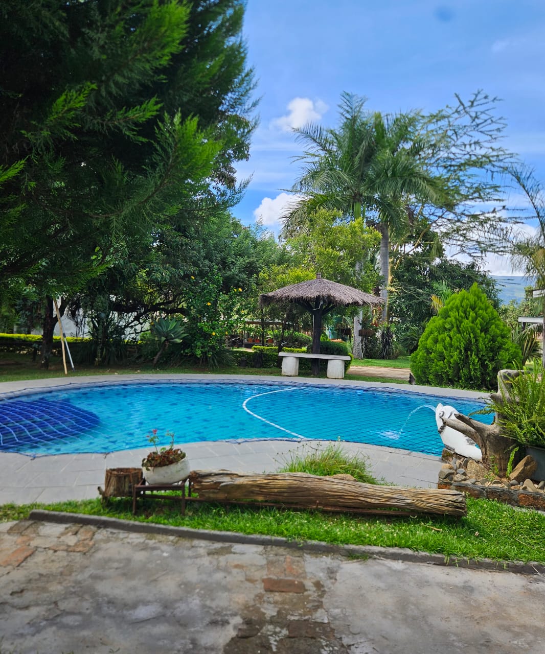 Garden pool view at PaGotwe Lodge